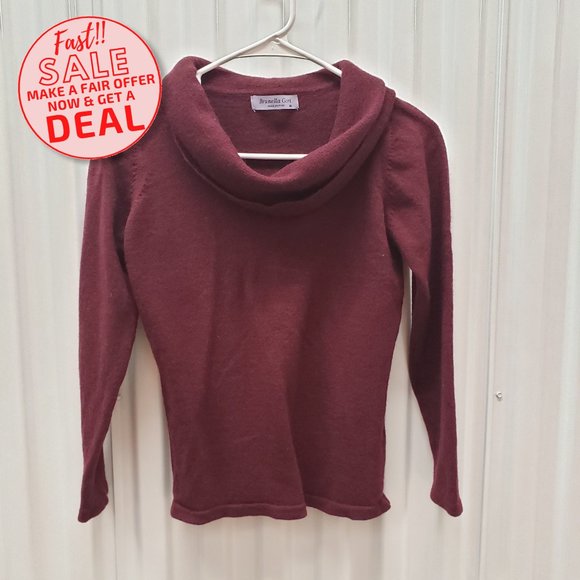 Brunella Gori Long Sleeve Sweater Sz M Burgundy - Picture 1 of 5